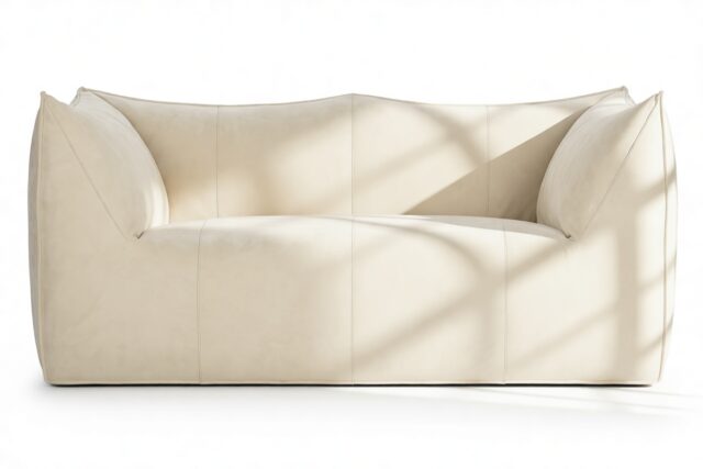 The Bambole – Eggshell Vegan Suede, Two Seater Sofa