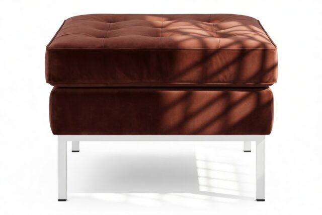 The Florence – Burgundy Luxe Velvet, Ottoman
