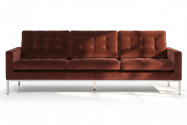 The Florence – Burgundy Luxe Velvet, Three Seater