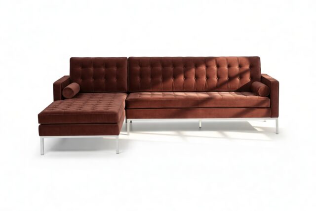 The Florence – Burgundy Luxe Velvet, Three Seater Sofa