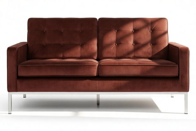 The Florence – Burgundy Luxe Velvet, Two Seater