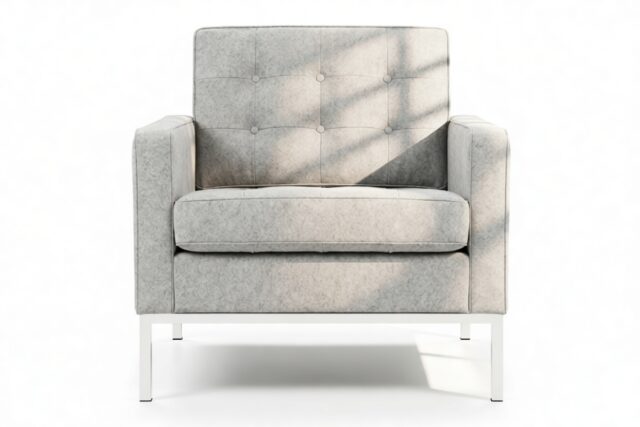 The Florence – Light Gray Wool, Lounge Chair
