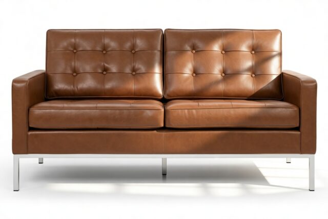 The Florence – Tan Premium Leather, Two Seater