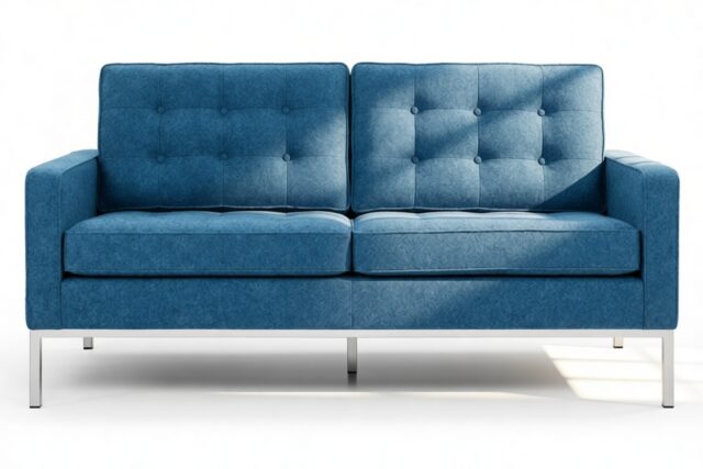 The Florence – Indigo Blue Wool, Two Seater