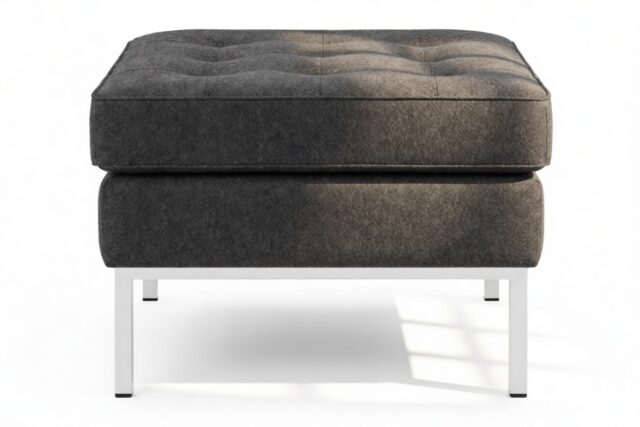 The Florence – Dark Gray Wool, Ottoman