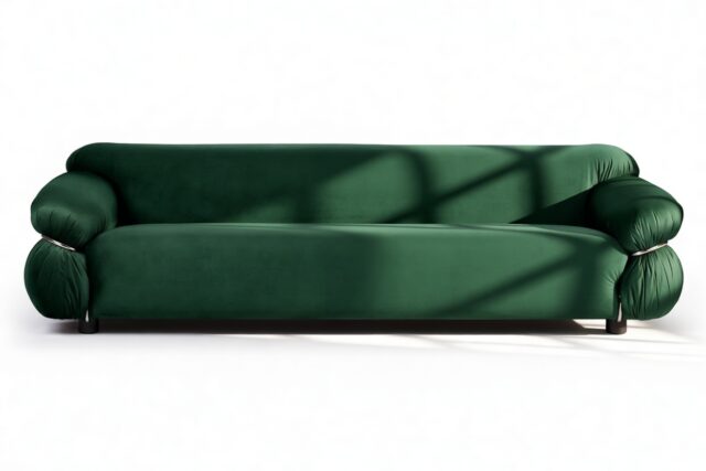 The Sesann – Deep Pine Velvet, Three Seater Sofa