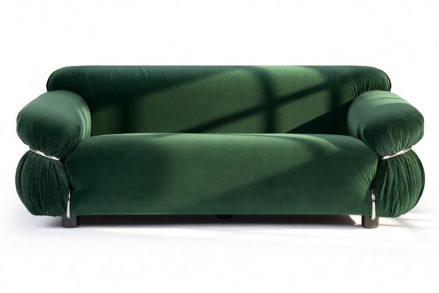 The Sesann – Deep Pine Velvet, Two Seater Sofa