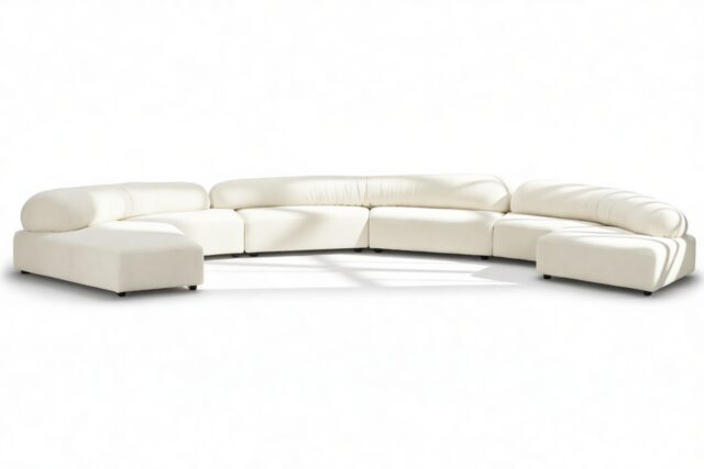 The On the Rocks – White Textured Chenille, U Shape