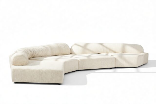The On the Rocks – White Textured Chenille, Corner Sectional (Left)