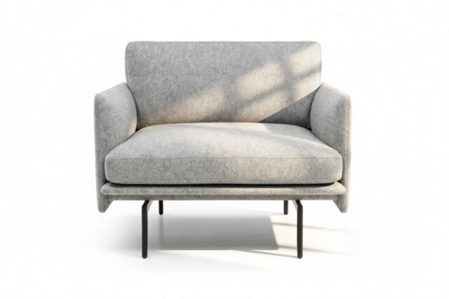 The Outline – Light Gray Wool, Lounge Chair