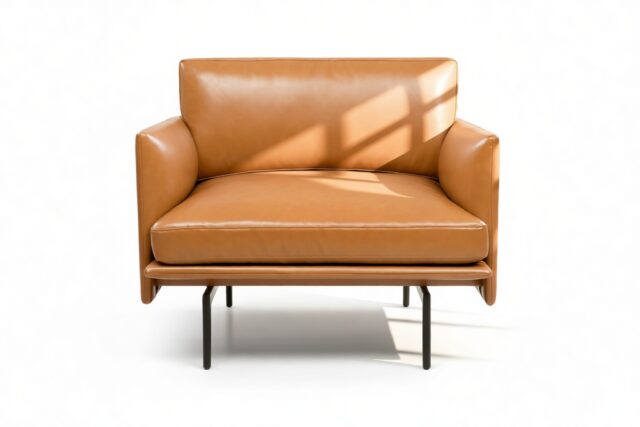 The Outline – Tan Premium Leather, Lounge Chair