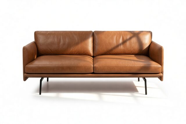 The Outline – Tan Premium Leather, Two Seater