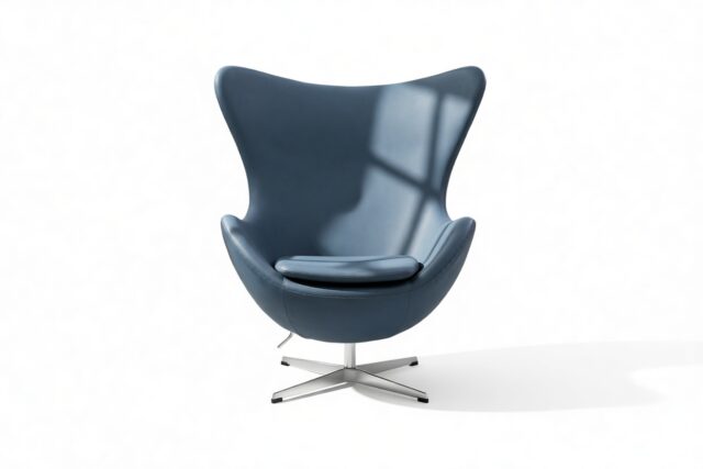 The Jacobsen – Vintage Blue Vegan Leather, Lounge Chair