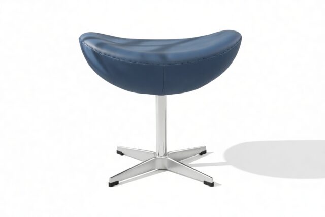 The Jacobsen – Vintage Blue Vegan Leather, Ottoman