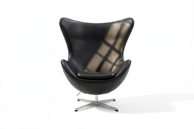 The Jacobsen – Midnight Black Premium Leather, Lounge Chair