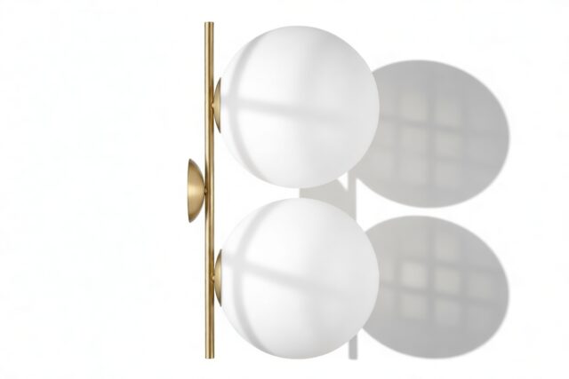 The IC – Brass, Double Wall And Ceiling Light