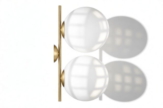 The IC – Brass, Double Wall And Ceiling Light