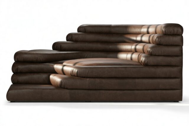 The Terrazza – Distressed Brown Vegan Leather, Right Arm