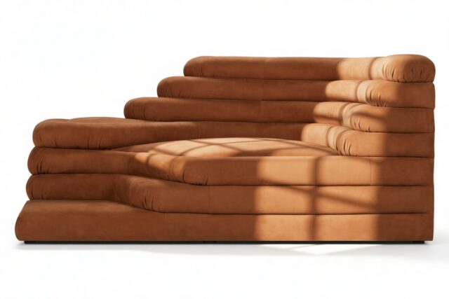 The Terrazza – Burnt Orange Vegan Suede, Right Arm