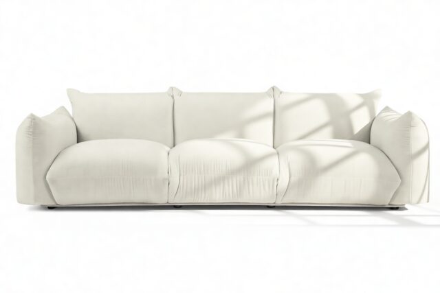 The Marenco – Ivory Linen, Three Seater Sofa