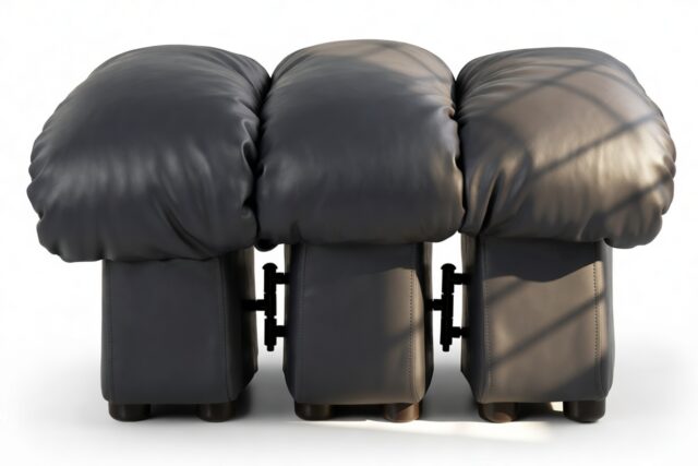 The DS 600 – Black Vegan Leather, Ottoman