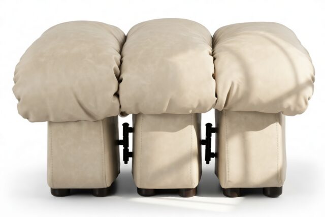 The DS 600 – Cream Vegan Leather, Ottoman