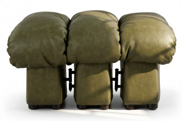 The DS 600 – Deep Olive Vegan Leather, Ottoman