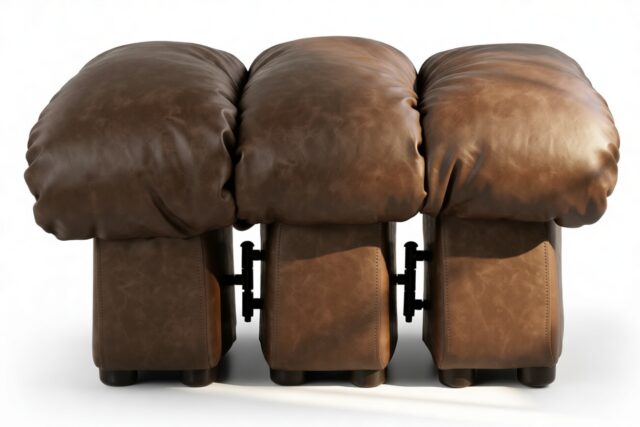 The DS 600 – Distressed Brown Vegan Leather, Ottoman