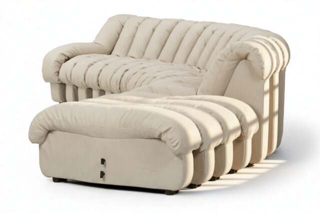 The DS 600 – Cream Vegan Leather, Sectional, Combination 1, Left Arm
