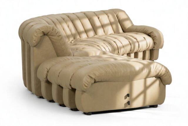 The DS 600 – Beige Vegan Leather, Sectional, Combination 1, Right Arm