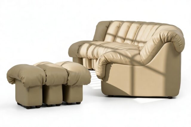 The DS 600 – Beige Vegan Leather, Sectional, Combination 2, Right Arm