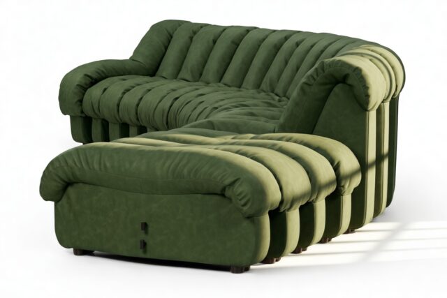 The DS 600 – Tarragon Vegan Suede, Sectional, Combination 1, Left Arm