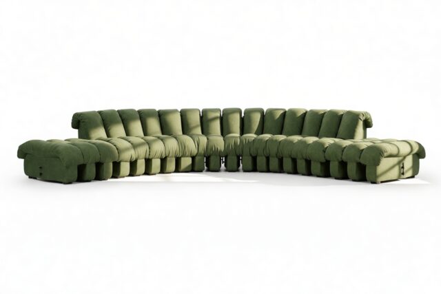 The DS 600 – Tarragon Vegan Suede, Large Open End Sofa