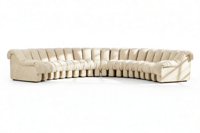 The DS 600 – Eggshell Vegan Suede, Large Sectional, U Shape