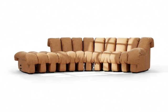 The DS 600 – Tan Vegan Leather, Small Open End Sofa, Left