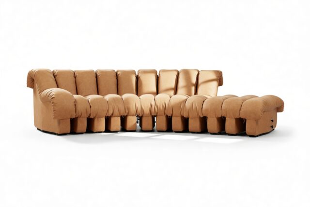 The DS 600 – Tan Vegan Leather, Small Open End Sofa, Right