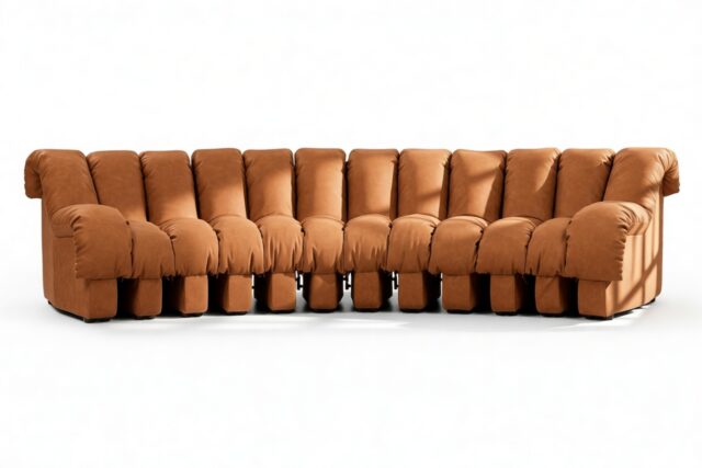 The DS 600 – Burnt Orange Vegan Suede, Three Seater Sofa