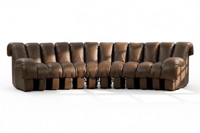 The DS 600 – Distressed Brown Vegan Leather, Three Seater Sofa