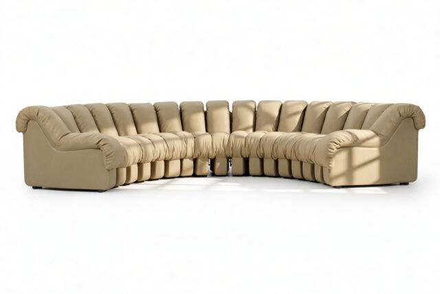The DS 600 – Beige Vegan Leather, Sectional, U Shape