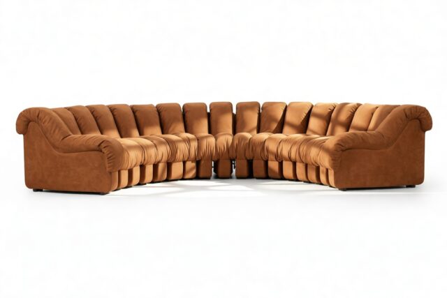 The DS 600 – Burnt Orange Vegan Suede, Sectional, U Shape