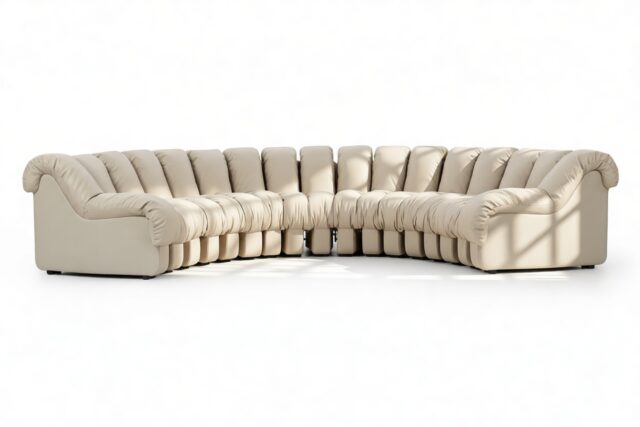 The DS 600 – Cream Vegan Leather, Sectional, U Shape