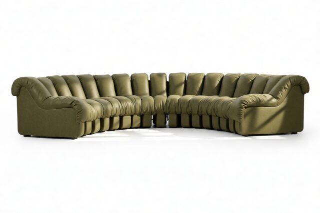 The DS 600 – Deep Olive Vegan Leather, Sectional, U Shape