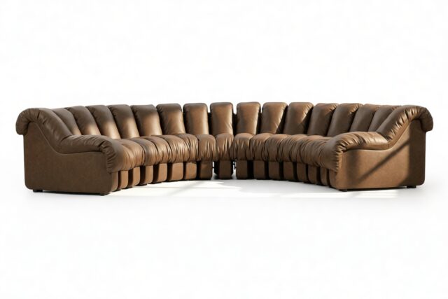 The DS 600 – Distressed Brown Vegan Leather, Sectional, U Shape