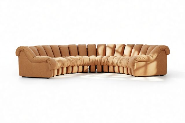The DS 600 – Tan Vegan Leather, Sectional, U Shape