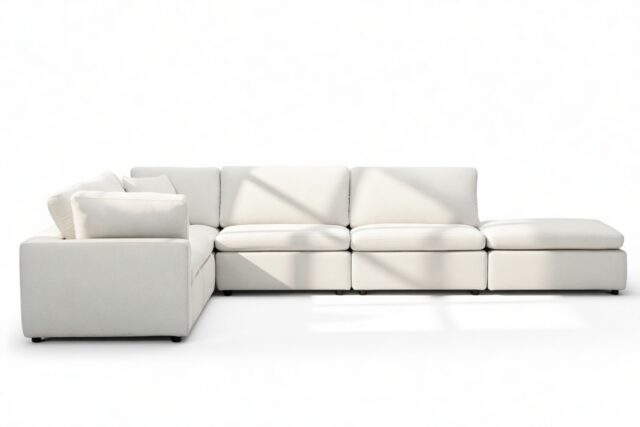 The Ciel – White Linen, Sectional (Left Corner)
