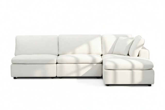 The Ciel – White Linen, Sectional (Right Chaise)