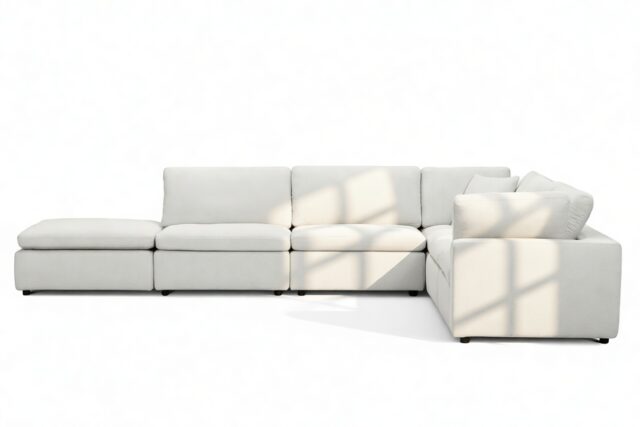 The Ciel – White Linen, Sectional (Right Corner)