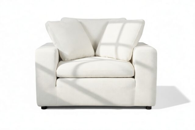 The Ciel – White Linen, Lounge Chair