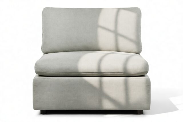 The Ciel – Soft Gray Brushed Weave, Armless Module