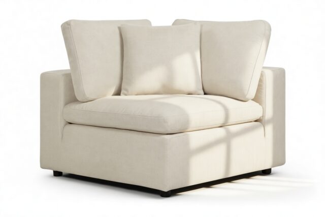 The Ciel – Oatmeal Brushed Weave, Corner Module